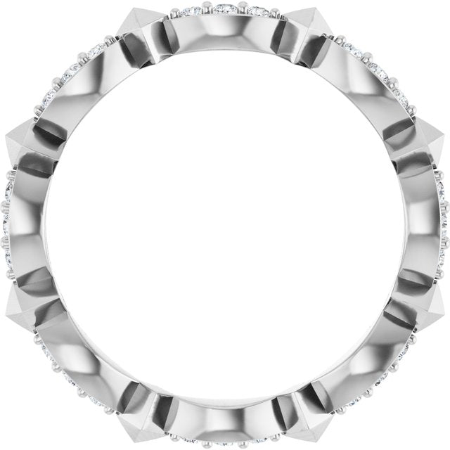 14K Yellow Or White Gold Round Si2-Si3, G-H Polished 1/4 Ctw Natural Diamond Eternity Band, Size 7