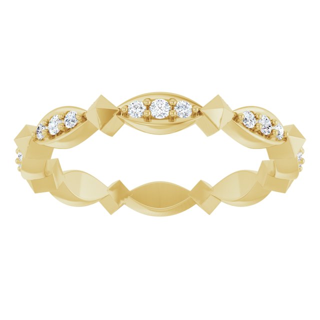 14K Yellow Or White Gold Round Si2-Si3, G-H Polished 1/4 Ctw Natural Diamond Eternity Band, Size 7