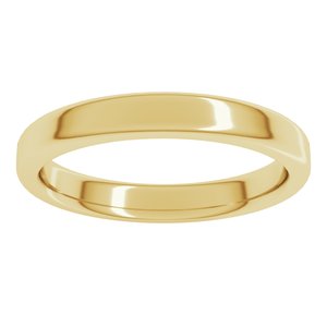 18K Yellow Or White Or Rose Gold Round-Edge Comfort-Fit Flat Band