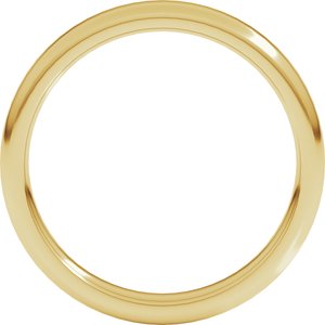 18K Yellow Or White Or Rose Gold Round-Edge Comfort-Fit Flat Band