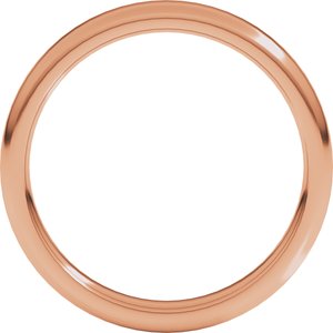 18K Yellow Or White Or Rose Gold Round-Edge Comfort-Fit Flat Band