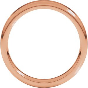 18K Yellow Or White Or Rose Gold Round-Edge Comfort-Fit Flat Band