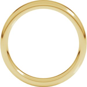 18K Yellow Or White Or Rose Gold Round-Edge Comfort-Fit Flat Band