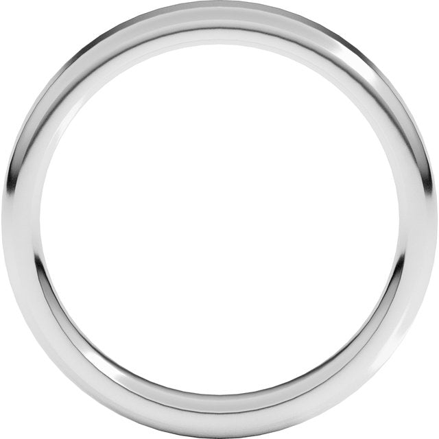14K Yellow Or White Gold Or Sterling Silver Or Platinum Standard Flat Comfort Fit With Round Edge Band