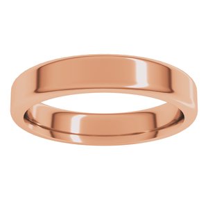 18K Yellow Or White Or Rose Gold Round-Edge Comfort-Fit Flat Band