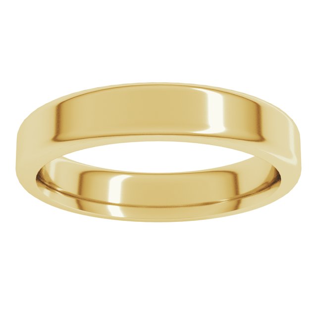 10K Yellow Gold Standard Flat Comfort Fit With Round Edge Band