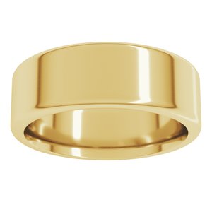 18K Yellow Or White Or Rose Gold Round-Edge Comfort-Fit Flat Band