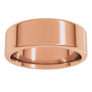 18K Yellow Or White Or Rose Gold Round-Edge Comfort-Fit Flat Band
