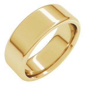 18K Yellow Or White Or Rose Gold Round-Edge Comfort-Fit Flat Band