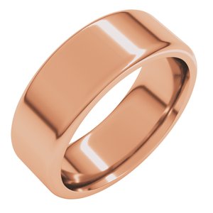 18K Yellow Or White Or Rose Gold Round-Edge Comfort-Fit Flat Band