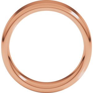 18K Yellow Or White Or Rose Gold Round-Edge Comfort-Fit Flat Band