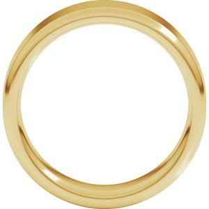 18K Yellow Or White Or Rose Gold Round-Edge Comfort-Fit Flat Band