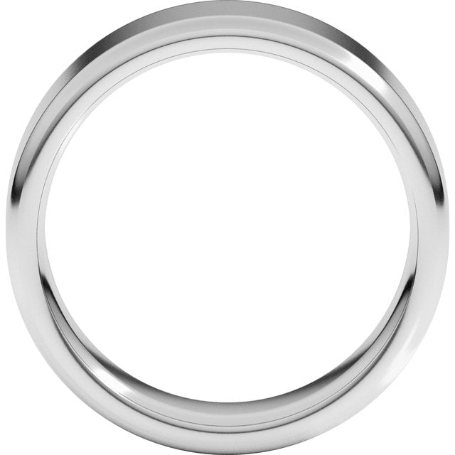 14K Yellow Or White Gold Or Sterling Silver Or Platinum Standard Flat Comfort Fit With Round Edge Band