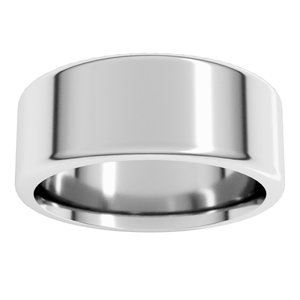 Platinum Round-Edge Comfort-Fit Flat Band