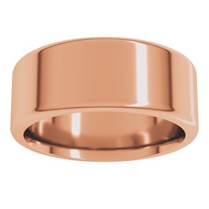 18K Yellow Or White Or Rose Gold Round-Edge Comfort-Fit Flat Band