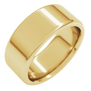 18K Yellow Or White Or Rose Gold Round-Edge Comfort-Fit Flat Band