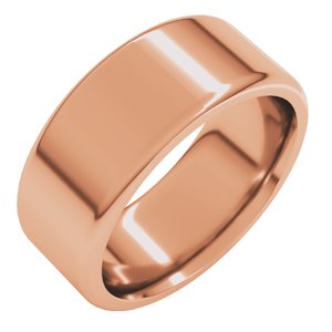 18K Yellow Or White Or Rose Gold Round-Edge Comfort-Fit Flat Band
