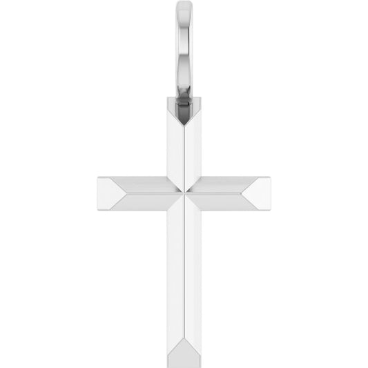 Platinum 18 X 9 Mm 16-18 In Polished Knife Edge Cross Necklace