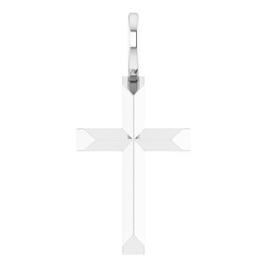 Sterling Silver 18 X 9 Mm 16-18 In Polished Knife Edge Cross Necklace