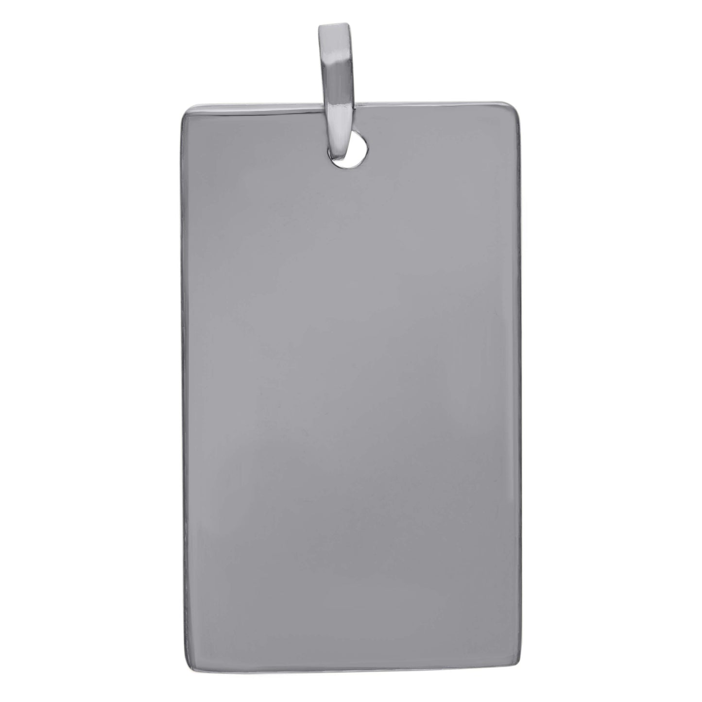 Sterling Silver Mens Dog Tag Engraveable Charm Pendant
