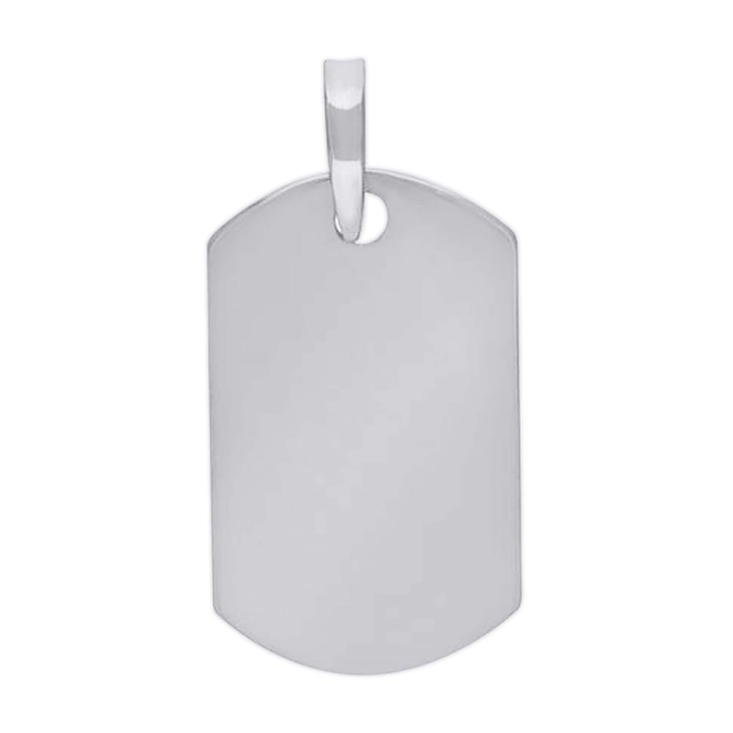Sterling Silver Mens Dog Tag Engraveable Charm Pendant