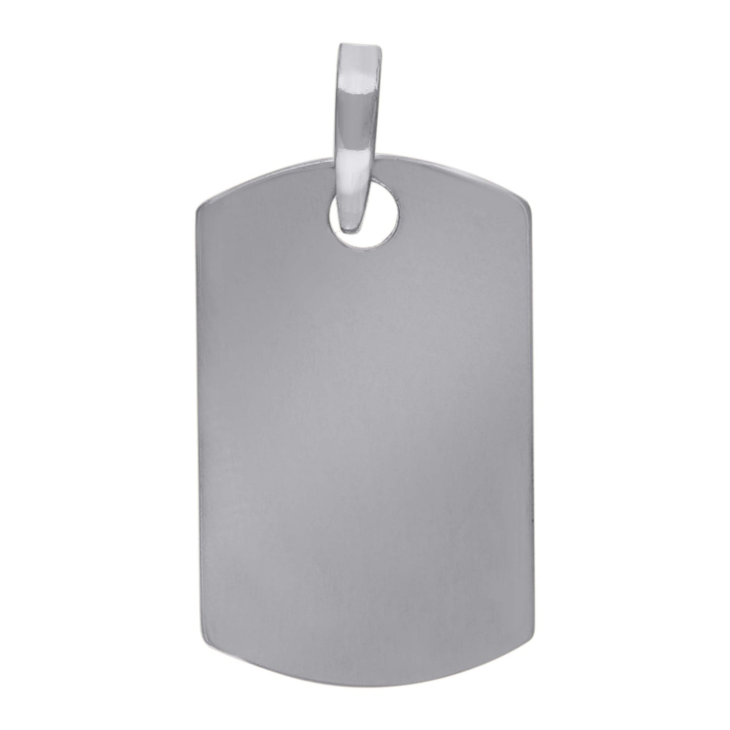 Sterling Silver Mens Dog Tag Engraveable Charm Pendant