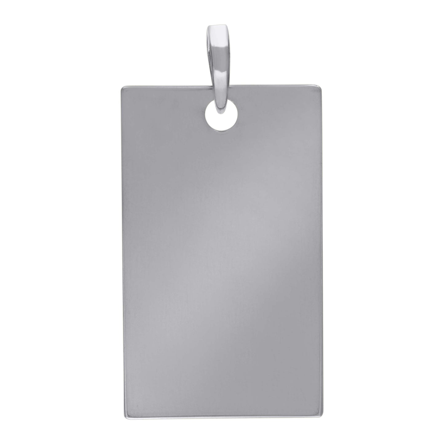 Sterling Silver Mens Dog Tag Engraveable Charm Pendant