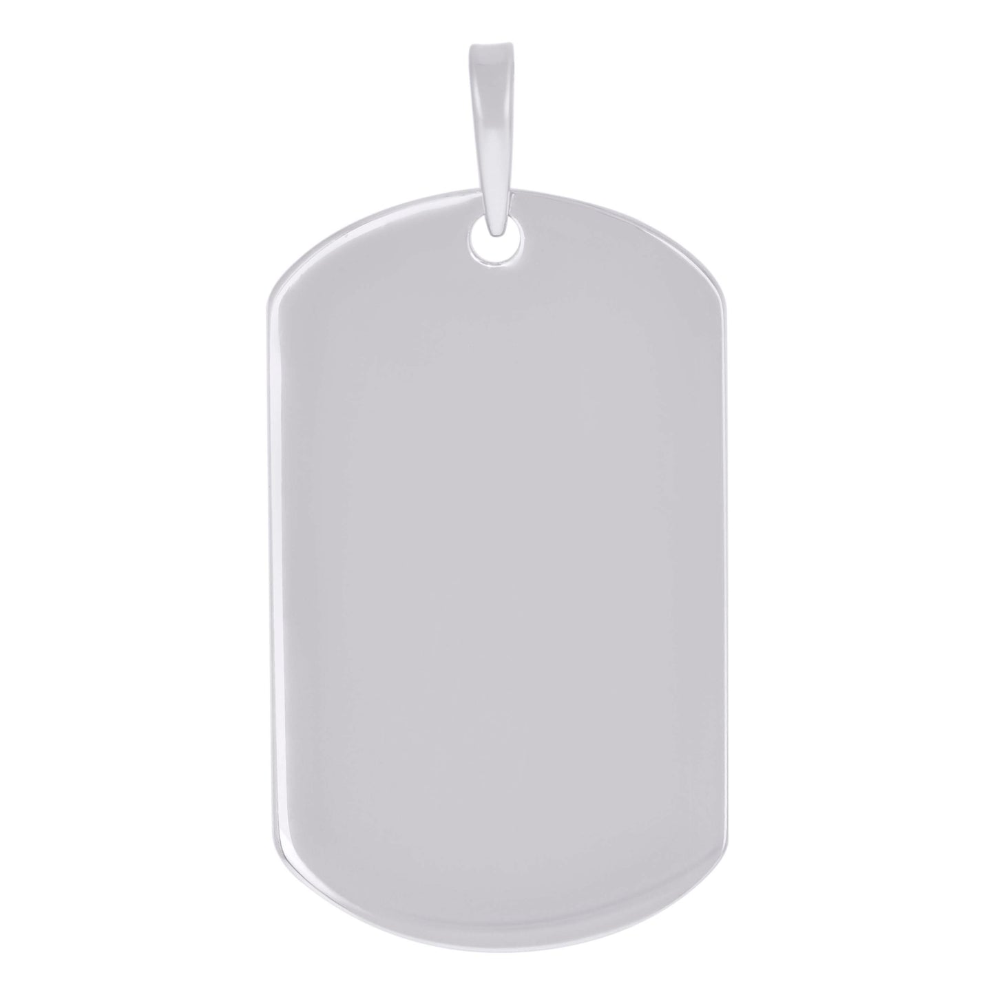 Sterling Silver Mens Dog Tag Engraveable Charm Pendant