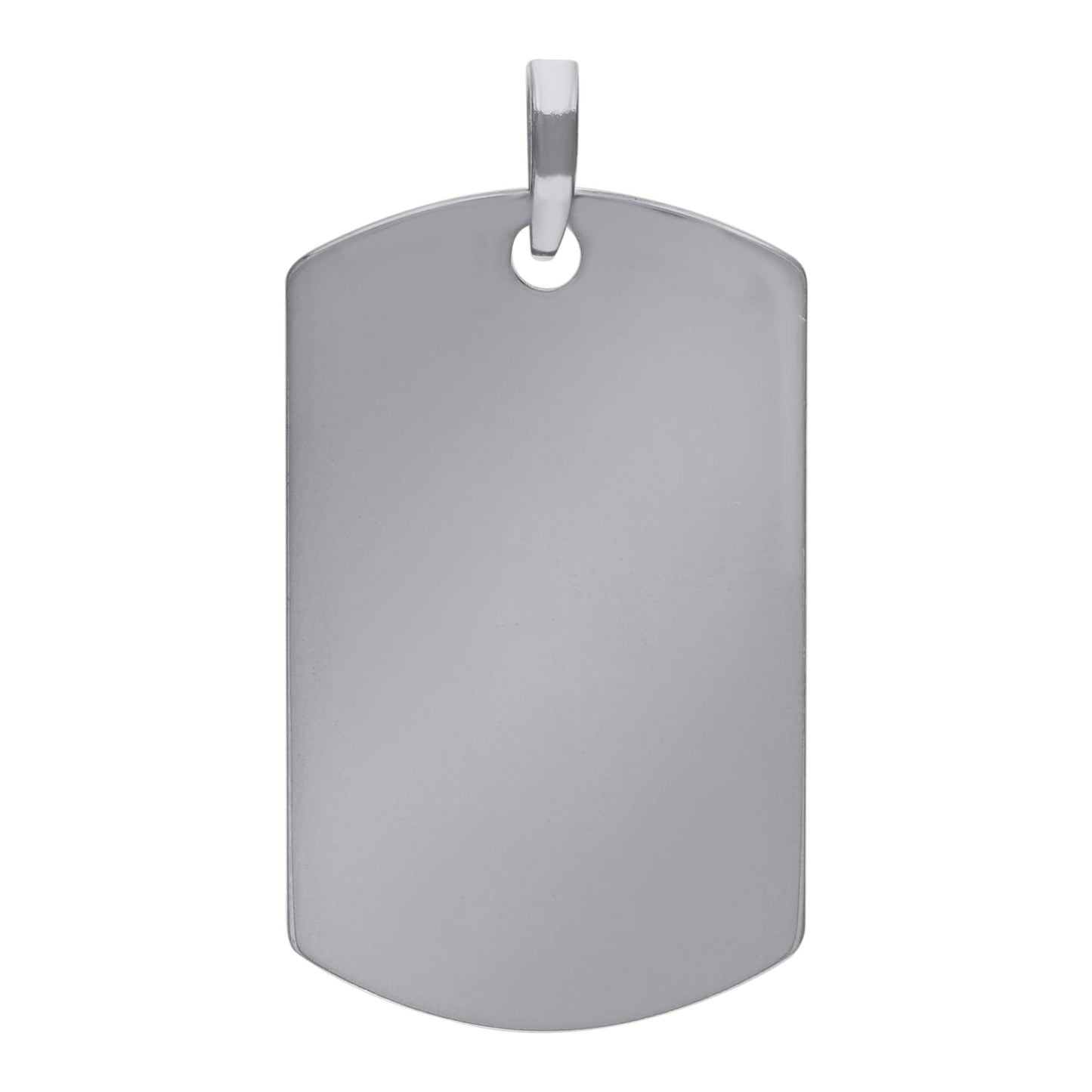 Sterling Silver Mens Dog Tag Engraveable Charm Pendant
