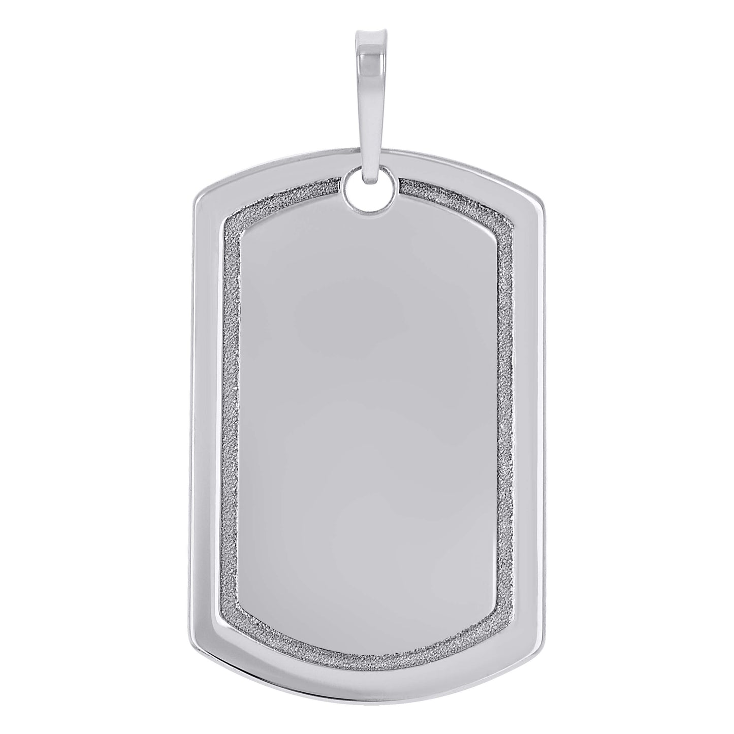 Sterling Silver Mens Dog Tag Engraveable Charm Pendant