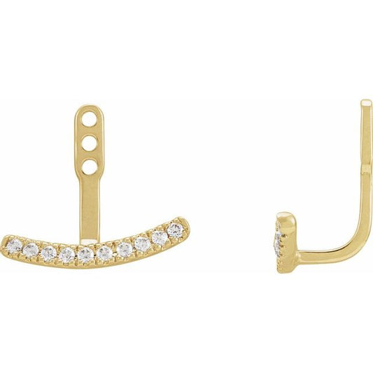 14K Yellow Or White Or Rose Gold 1.3Mm Round Polished 1/5 Ctw Lab-Grown Diamond Earring Jackets