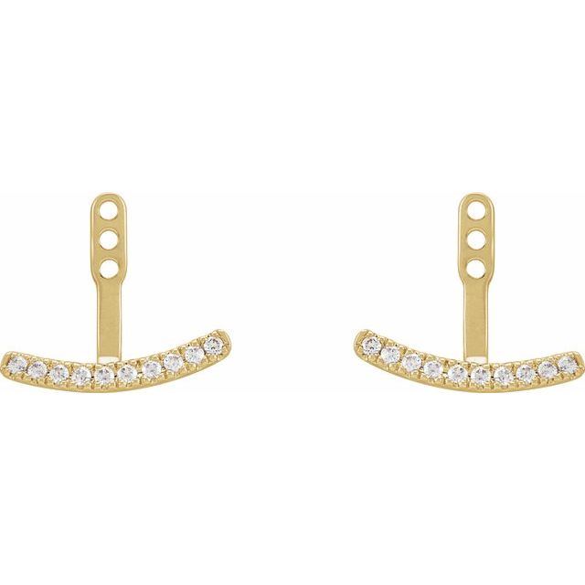 14K Yellow Or White Or Rose Gold 1.3Mm Round Polished 1/5 Ctw Lab-Grown Diamond Earring Jackets