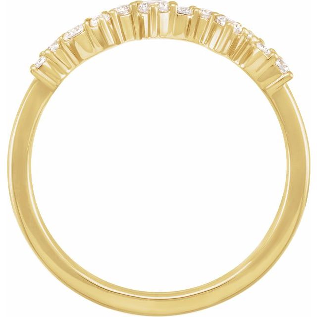 14K Yellow Or White Or Rose Gold Round 2.3 Mm Polished 1/4 Ctw Lab-Grown Diamond Scattered Stackable Ring, Size 7