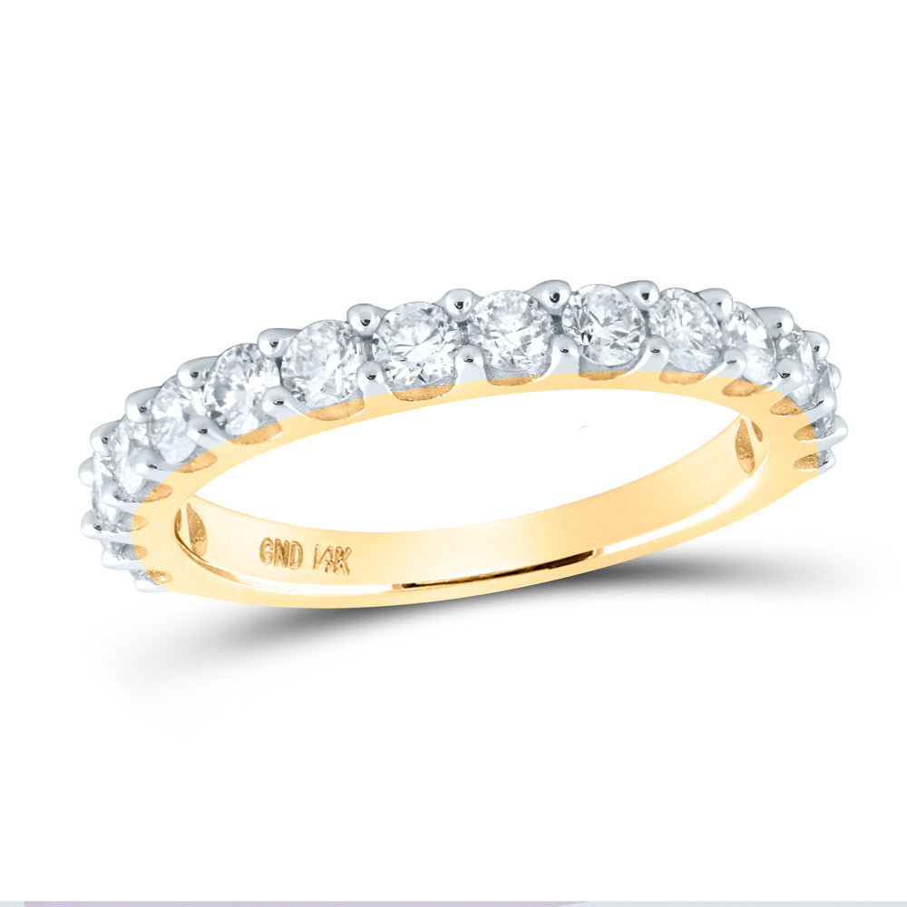 14K Yellow Or White Gold  Womens Round Diamond Wedding Anniversary Band 1 Cttw, Womens Size: 5-10