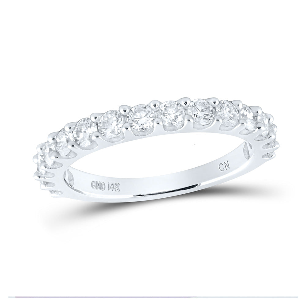 14K Yellow Or White Gold  Womens Round Diamond Wedding Anniversary Band 1 Cttw, Womens Size: 5-10