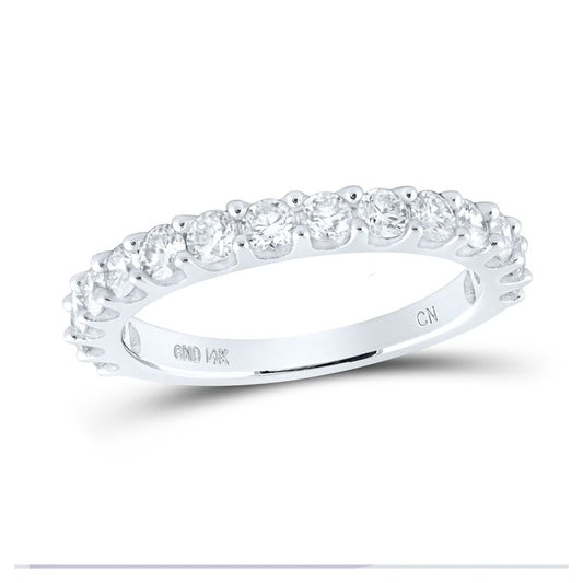 14K Yellow Or White Gold  Womens Round Diamond Wedding Anniversary Band 1 Cttw, Womens Size: 5-10