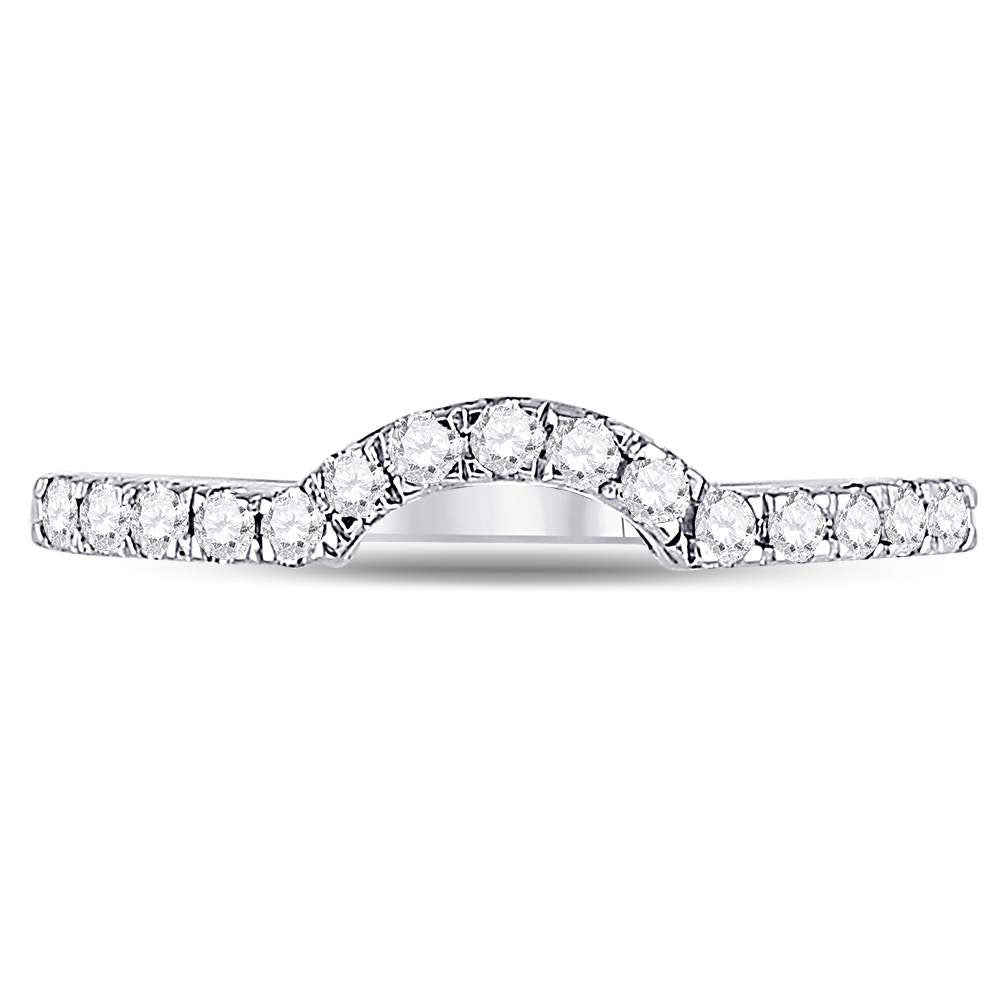 14K Yellow Or White Gold  Womens Round Diamond Curved Wedding Enhancer Band Ring 1/4 Cttw, Womens Size: 5-10