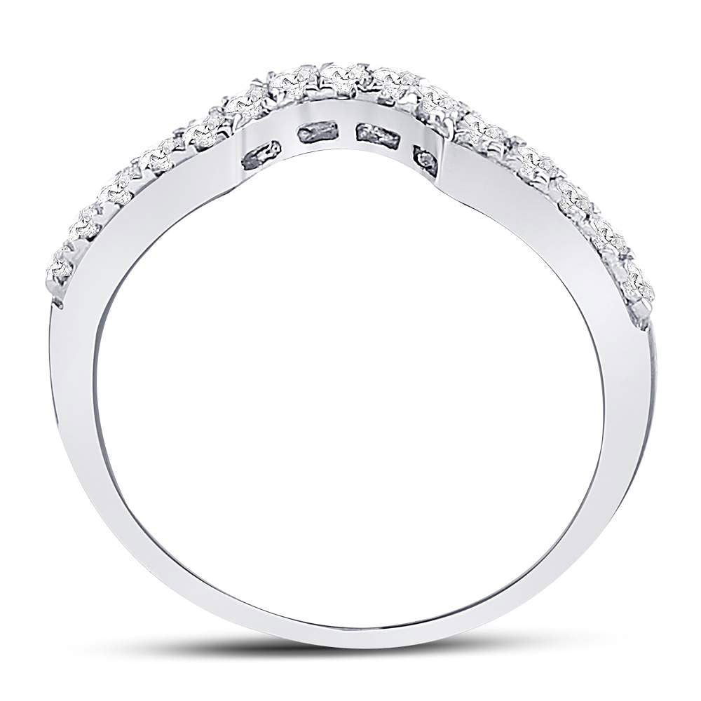 14K Yellow Or White Gold  Womens Round Diamond Curved Wedding Enhancer Band Ring 1/4 Cttw, Womens Size: 5-10