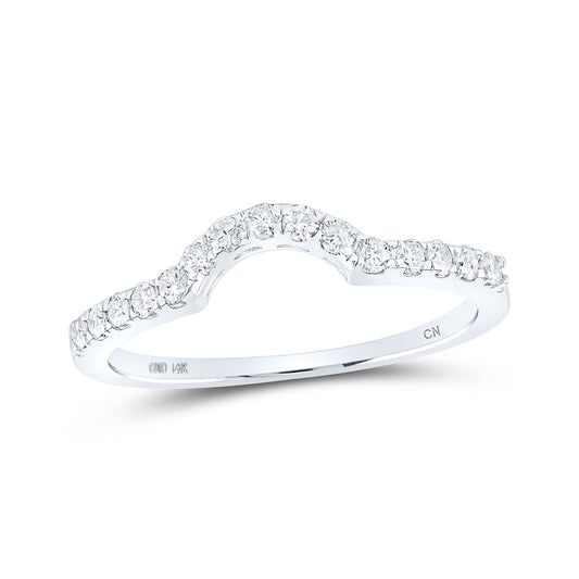 14K Yellow Or White Gold  Womens Round Diamond Curved Wedding Enhancer Band Ring 1/4 Cttw, Womens Size: 5-10