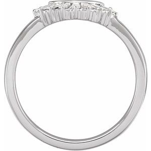 14K White Gold Lab-Grown Diamond Tapered Baguette 2.6 X 1.3 X 1.1 Mm Lab-Grown Diamond Polished 1/4 Ctw Lab-Grown Diamond Contour Band Size 7