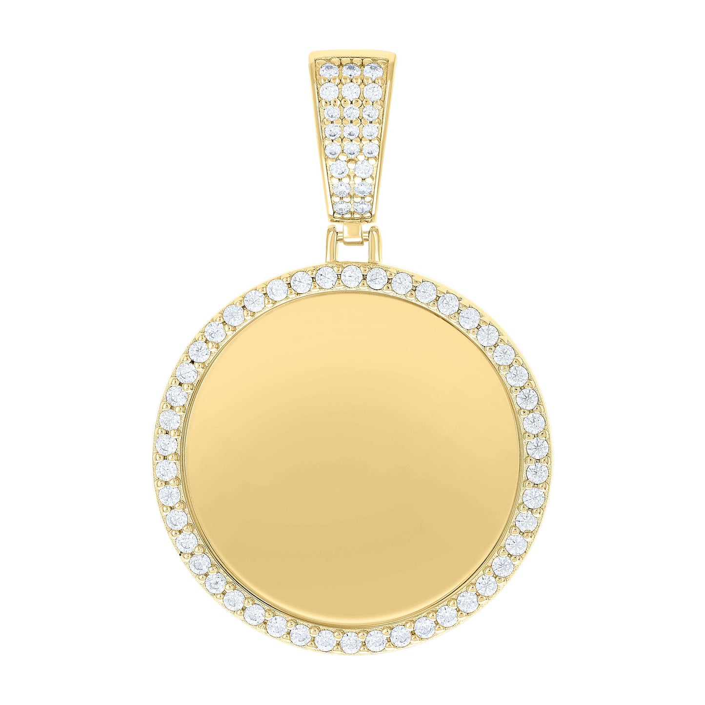 Sterling Silver Mens Cubic-Zirconia Picture Frame Charm Pendant