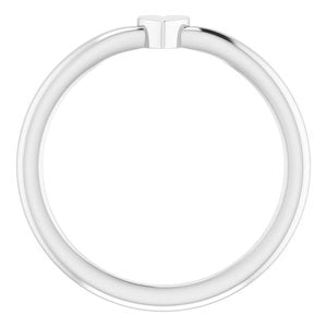 14K White Gold 1-Heart Family Engravable Ring Size 7