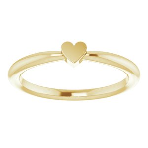 14K Yellow Gold 1-Heart Family Engravable Ring Size 7