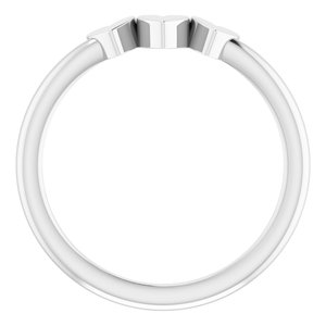 14K White Gold 3-Heart Family Engravable Ring Size 7