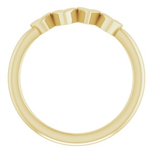 14K Yellow Gold 4-Heart Family Engravable Ring Size 7