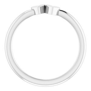 Sterling Silver 2-Heart Family Engravable Ring Size 7