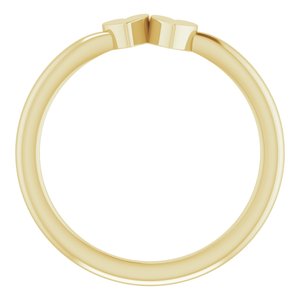14K Yellow Gold 2-Heart Family Engravable Ring Size 7