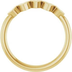 14K Yellow Gold 5-Heart Family Engravable Ring Size 7