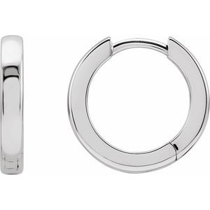 Sterling Silver Pair Hinged Hoop Earrings, Length: 12 Mm, Thickness: 2.39 Mm