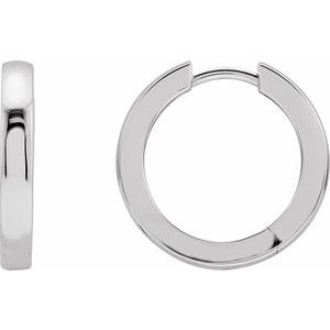 Platinum Pair Hinged Hoop Earrings, Length: 18 Mm, Thickness: 2.75 Mm